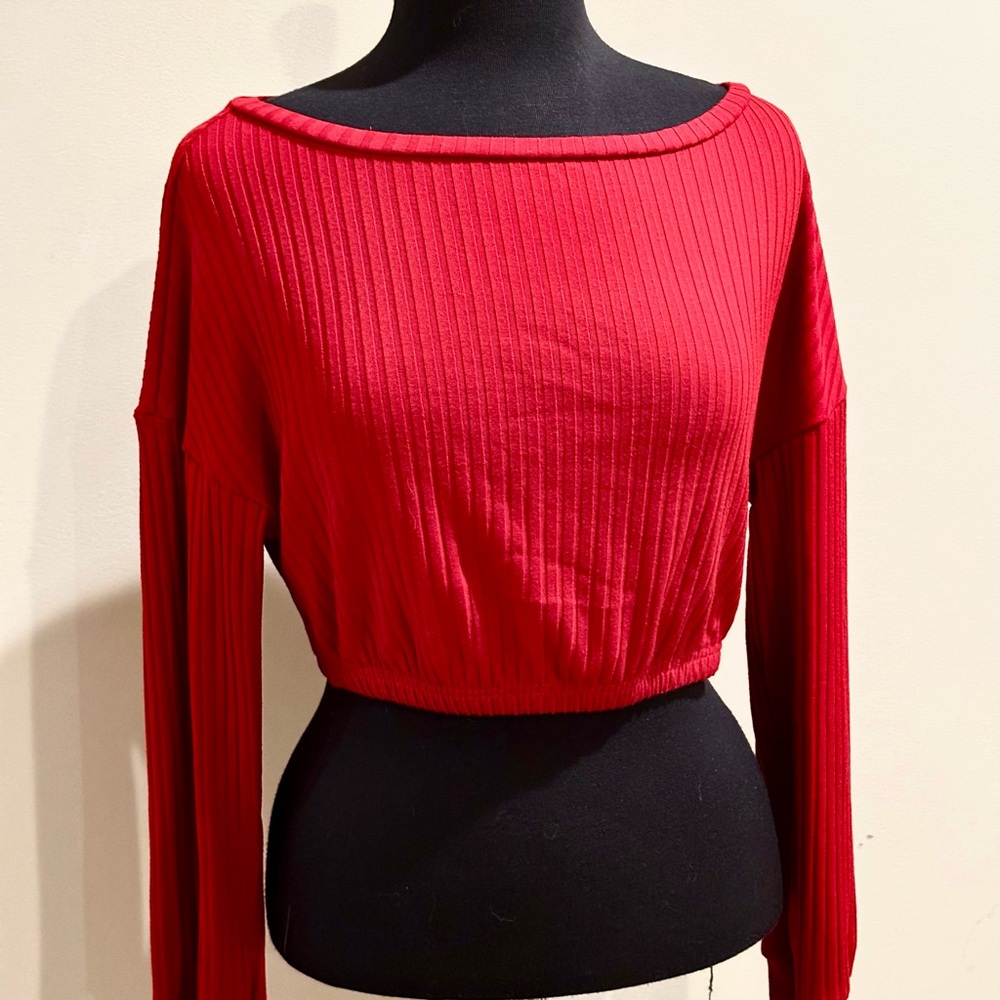 Women’s L SHEIN Vibrant Red Crop Pullover